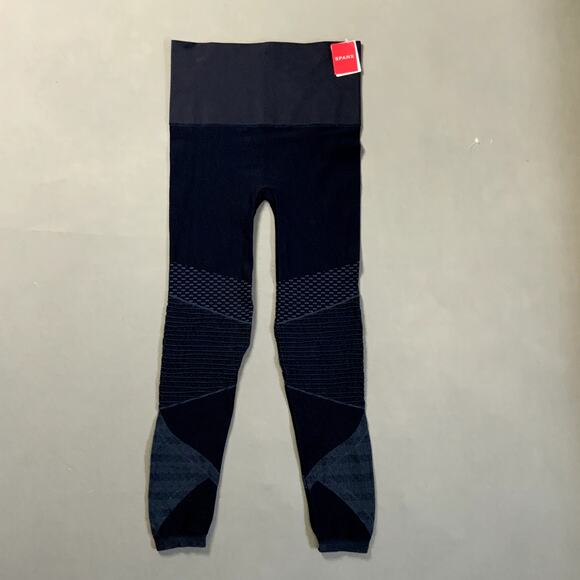 SPANX Blue Seamless‎ Moto Leggings in Indigo Sky Workout Activewear XL 50200R - Picture 1 of 8